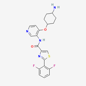 molecular formula C21H20F2N4O2S B12387697 N-[4-(4-aminocyclohexyl)oxypyridin-3-yl]-2-(2,6-difluorophenyl)-1,3-thiazole-4-carboxamide 