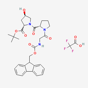 tert-butyl (2S,4R)-1-[(2S)-1-[2-(9H-fluoren-9-ylmethoxycarbonylamino)acetyl]pyrrolidine-2-carbonyl]-4-hydroxypyrrolidine-2-carboxylate;2,2,2-trifluoroacetic acid