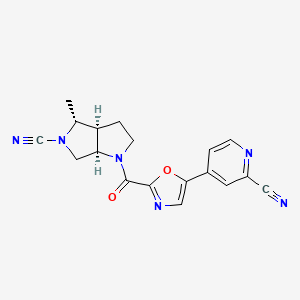 molecular formula C18H16N6O2 B12387795 (3aR,4R,6aR)-1-[5-(2-cyanopyridin-4-yl)-1,3-oxazole-2-carbonyl]-4-methyl-2,3,3a,4,6,6a-hexahydropyrrolo[2,3-c]pyrrole-5-carbonitrile 