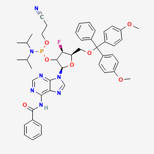 N-[9-[(2R,4S,5R)-5-[[bis(4-methoxyphenyl)-phenylmethoxy]methyl]-3-[2-cyanoethoxy-[di(propan-2-yl)amino]phosphanyl]oxy-4-fluorooxolan-2-yl]purin-6-yl]benzamide