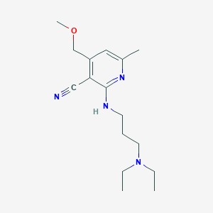 molecular formula C16H26N4O B1238792 2-[3-(Diethylamino)propylamino]-4-(methoxymethyl)-6-methyl-3-pyridinecarbonitrile 