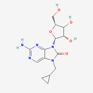 molecular formula C14H19N5O5 B12387975 2-Amino-7-cyclopropyl methyl-7,8-dihydro-8-oxo-9-(beta-D-xylo furanosyl)purine 