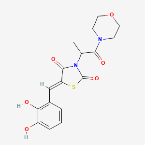 (5Z)-5-[(2,3-dihydroxyphenyl)methylidene]-3-(1-morpholin-4-yl-1-oxopropan-2-yl)-1,3-thiazolidine-2,4-dione