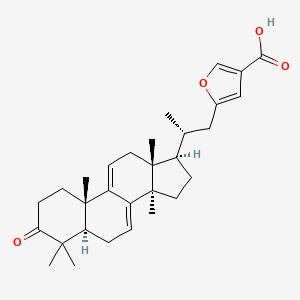 molecular formula C30H40O4 B12388074 Lanosta-7,9(11),23,25(27)-tetraen-26-oic acid, 23,27-epoxy-3-oxo- 