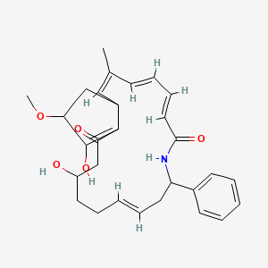 molecular formula C29H35NO5 B1238809 (2Z,4E,6E,12E)-16,20-二羟基-21-甲氧基-3-甲基-10-苯基-9-氮杂双环[17.3.0]二十二碳-2,4,6,12,19-戊烯-8,18-二酮 