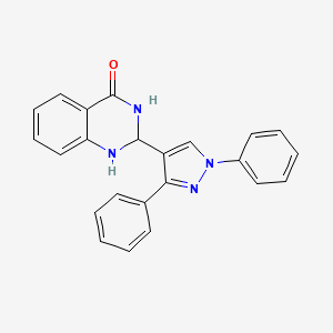 molecular formula C23H18N4O B12388107 2-(1,3-Diphenyl-1H-pyrazol-4-yl)-2,3-dihydroquinazolin-4(1H)-one 