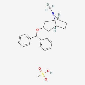 molecular formula C22H29NO4S B12388176 Benztropine-d3 (mesylate) 