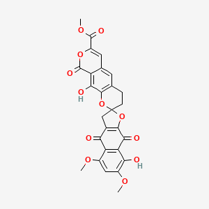 methyl 8',10-dihydroxy-5',7'-dimethoxy-4',9,9'-trioxospiro[3,4-dihydropyrano[4,3-g]chromene-2,2'-3H-benzo[f][1]benzofuran]-7-carboxylate