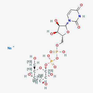 molecular formula C15H24N2NaO17P2 B12388235 Uridine 5 inverted exclamation marka-diphosphoglucose-13C6 (disodium) 