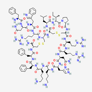 molecular formula C111H164N36O21S4 B12388297 H-Phe-Asn-Trp-Arg-Cys(1)-Cys(2)-Leu-Ile-Pro-Cys(2)-Arg-Arg-Asn-His-Lys-Lys-Phe-Phe-Cys(1)-NH2 