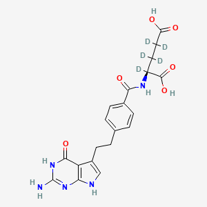 molecular formula C20H21N5O6 B12388349 (2S)-2-[[4-[2-(2-amino-4-oxo-3,7-dihydropyrrolo[2,3-d]pyrimidin-5-yl)ethyl]benzoyl]amino]-2,3,3,4,4-pentadeuteriopentanedioic acid 