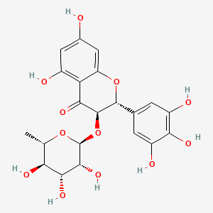 molecular formula C21H22O12 B12388369 4H-1-Benzopyran-4-one, 3-((6-deoxy-alpha-L-mannopyranosyl)oxy)-2,3-dihydro-5,7-dihydroxy-2-(3,4,5-trihydroxyphenyl)-, (2R,3R)- CAS No. 80443-12-5