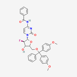 molecular formula C37H34FN3O7 B12388376 N-[1-[(2R,3R)-5-[[bis(4-methoxyphenyl)-phenylmethoxy]methyl]-3-fluoro-4-hydroxyoxolan-2-yl]-2-oxopyrimidin-4-yl]benzamide 