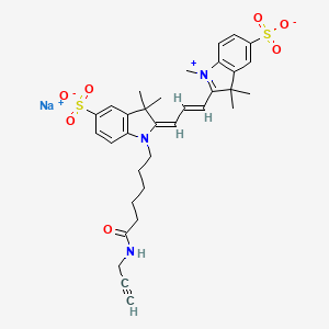 sodium;(2E)-3,3-dimethyl-1-[6-oxo-6-(prop-2-ynylamino)hexyl]-2-[(E)-3-(1,3,3-trimethyl-5-sulfonatoindol-1-ium-2-yl)prop-2-enylidene]indole-5-sulfonate