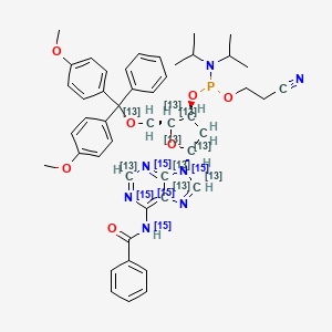 molecular formula C47H52N7O7P B12388398 DMT-dA(bz) Phosphoramidite-13C10,15N5 