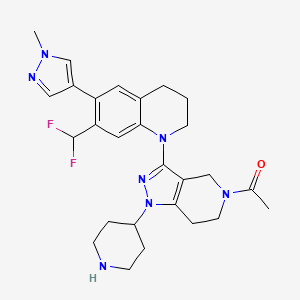 1-[3-[7-(difluoromethyl)-6-(1-methylpyrazol-4-yl)-3,4-dihydro-2H-quinolin-1-yl]-1-piperidin-4-yl-6,7-dihydro-4H-pyrazolo[4,3-c]pyridin-5-yl]ethanone