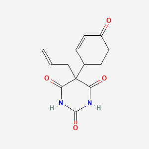 molecular formula C13H14N2O4 B1238842 2,4,6(1H,3H,5H)-Pyrimidinetrione, 5-(4-oxo-2-cyclohexen-1-yl)-5-(2-propenyl)- CAS No. 67197-16-4