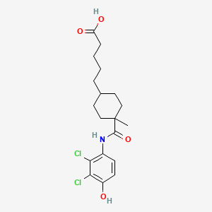 molecular formula C19H25Cl2NO4 B12388440 5-[4-[(2,3-dichloro-4-hydroxyphenyl)carbamoyl]-4-methylcyclohexyl]pentanoic acid 