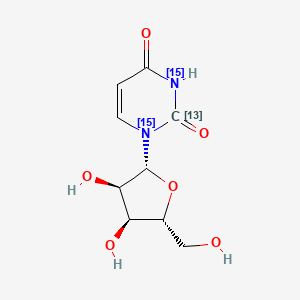 molecular formula C9H12N2O6 B12388451 Uridine-2-13C-1,3-15N2 