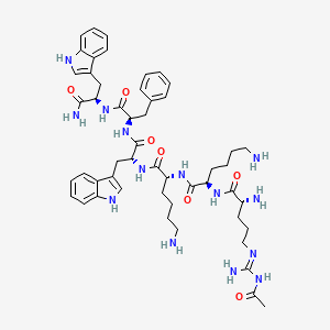 molecular formula C51H70N14O7 B12388482 H-D-Arg(Ac)(Ac)-D-Lys-D-Lys-D-Trp-D-Phe-D-Trp-NH2 