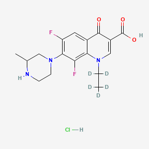 molecular formula C17H20ClF2N3O3 B12388501 Lomefloxacin-D5 Hydrochloride 