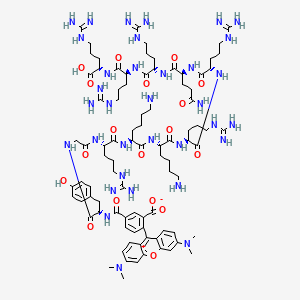 molecular formula C89H138N34O18 B12388509 TAT (47-57), TAMRA-labeled 