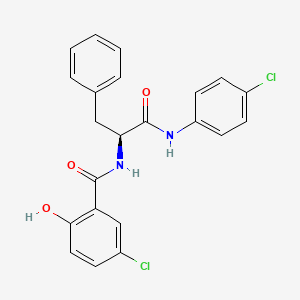 molecular formula C22H18Cl2N2O3 B12388575 (S)-5-chloro-N-(1-((4-chlorophenyl)amino)-1-oxo-3-phenylpropan-2-yl)-2-hydroxybenzamide 