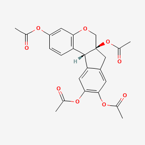 molecular formula C24H22O9 B1238859 Brazilin tetraacetate 