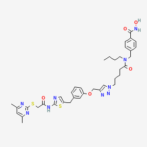 molecular formula C38H45N9O5S2 B12388600 Sirt2/HDAC6 Inhibitor Mz325 