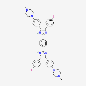 molecular formula C46H44F2N8 B12388723 1-[4-[4-(4-fluorophenyl)-2-[4-[5-(4-fluorophenyl)-4-[4-(4-methylpiperazin-1-yl)phenyl]-1H-imidazol-2-yl]phenyl]-1H-imidazol-5-yl]phenyl]-4-methylpiperazine 