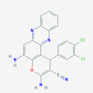 molecular formula C22H13Cl2N5O B12388734 3,5-diamino-1-(3,4-dichlorophenyl)-1H-pyrano[3,2-a]phenazine-2-carbonitrile 