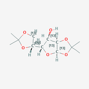 molecular formula C12H20O6 B12388794 (3aR,5S,6S,6aR)-5-[(4R)-2,2-dimethyl-(4,5-13C2)1,3-dioxolan-4-yl]-2,2-dimethyl-3a,5,6,6a-tetrahydro(2,3,4,5-13C4)furano[2,3-d](4,5-13C2)[1,3]dioxol-6-ol 