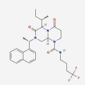 (9aS)-6-[(2S)-butan-2-yl]-8-[(1S)-1-naphthalen-1-ylethyl]-4,7-dioxo-N-(4,4,4-trifluorobutyl)-3,6,9,9a-tetrahydro-2H-pyrazino[1,2-a]pyrimidine-1-carboxamide