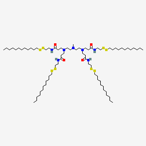 molecular formula C73H147N7O4S8 B12388897 3-[2-[2-[bis[3-[2-(dodecyldisulfanyl)ethylamino]-3-oxopropyl]amino]ethyl-methylamino]ethyl-[3-[2-(dodecyldisulfanyl)ethylamino]-3-oxopropyl]amino]-N-[2-(dodecyldisulfanyl)ethyl]propanamide 