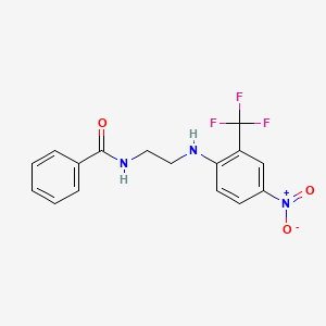 molecular formula C16H14F3N3O3 B12388921 N-(2-((4-nitro-2-(trifluoromethyl)phenyl)amino)ethyl)benzamide 