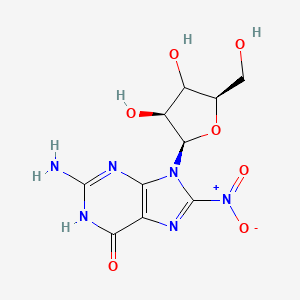 2-amino-9-[(2R,3S,5R)-3,4-dihydroxy-5-(hydroxymethyl)oxolan-2-yl]-8-nitro-1H-purin-6-one