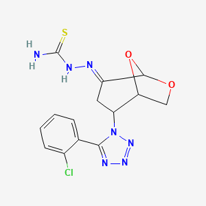 [[2-[5-(2-Chlorophenyl)tetrazol-1-yl]-6,8-dioxabicyclo[3.2.1]octan-4-ylidene]amino]thiourea