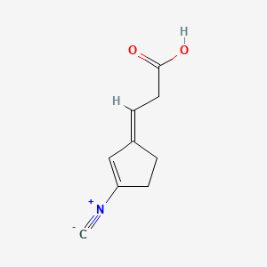 molecular formula C9H9NO2 B1238899 (3E)-3-(3-isocyanocyclopent-2-en-1-ylidene)propanoic acid CAS No. 73372-49-3