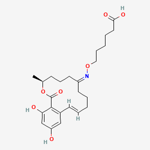 molecular formula C24H33NO7 B12389002 6-[(Z)-[(4S,12E)-16,18-dihydroxy-4-methyl-2-oxo-3-oxabicyclo[12.4.0]octadeca-1(14),12,15,17-tetraen-8-ylidene]amino]oxyhexanoic acid 