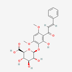 molecular formula C23H24O11 B12389039 (2S,3S,4S,5R,6S)-3,4,5-trihydroxy-6-[2-hydroxy-4,6-dimethoxy-3-[(E)-3-phenylprop-2-enoyl]phenoxy]oxane-2-carboxylic acid 