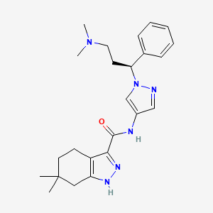 molecular formula C24H32N6O B12389046 N-{1-[(1s)-3-(Dimethylamino)-1-Phenylpropyl]-1h-Pyrazol-4-Yl}-6,6-Dimethyl-4,5,6,7-Tetrahydro-1h-Indazole-3-Carboxamide 