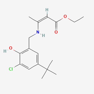 molecular formula C17H24ClNO3 B1238908 ethyl (Z)-3-[(5-tert-butyl-3-chloro-2-hydroxyphenyl)methylamino]but-2-enoate CAS No. 80626-07-9