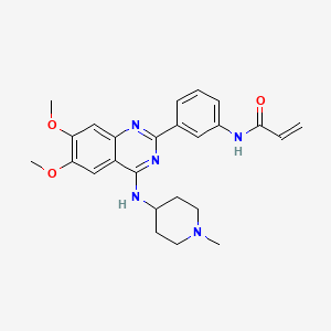 molecular formula C25H29N5O3 B12389186 N-[3-[6,7-dimethoxy-4-[(1-methylpiperidin-4-yl)amino]quinazolin-2-yl]phenyl]prop-2-enamide 