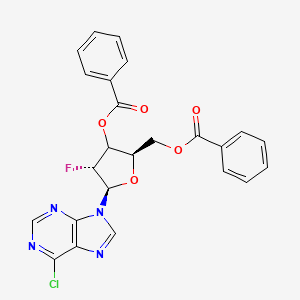 molecular formula C24H18ClFN4O5 B12389217 6-Chloro-9-(3,5-di-O-benzoyl-2-deoxy-2-fluoro-beta-D-arabinofuranosyl)-9H-purine 