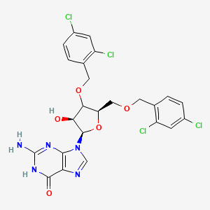 molecular formula C24H21Cl4N5O5 B12389248 3,5-Bis-O-(2,4-dichlorobenzyl)guanosine 