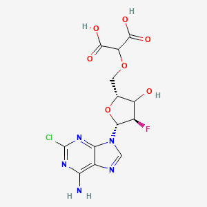 2-[[(2R,4R,5R)-5-(6-amino-2-chloropurin-9-yl)-4-fluoro-3-hydroxyoxolan-2-yl]methoxy]propanedioic acid