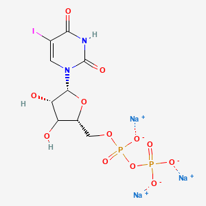 molecular formula C9H10IN2Na3O12P2 B12389323 trisodium;[[(2R,4S,5R)-3,4-dihydroxy-5-(5-iodo-2,4-dioxopyrimidin-1-yl)oxolan-2-yl]methoxy-oxidophosphoryl] phosphate 