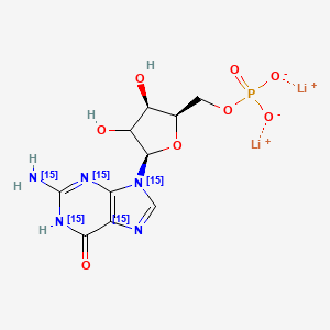 dilithium;[(2R,3R,5R)-5-(2-(15N)azanyl-6-oxo-1H-purin-9-yl)-3,4-dihydroxyoxolan-2-yl]methyl phosphate