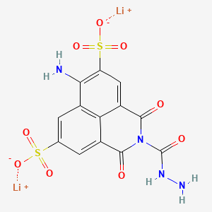 molecular formula C13H8Li2N4O9S2 B12389504 dilithium;6-amino-2-(hydrazinecarbonyl)-1,3-dioxobenzo[de]isoquinoline-5,8-disulfonate 