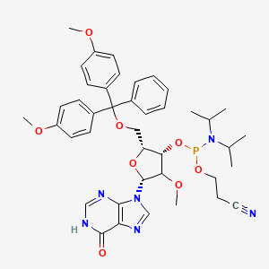 molecular formula C41H49N6O8P B12389539 3-[[(2R,3S,5R)-2-[[bis(4-methoxyphenyl)-phenylmethoxy]methyl]-4-methoxy-5-(6-oxo-1H-purin-9-yl)oxolan-3-yl]oxy-[di(propan-2-yl)amino]phosphanyl]oxypropanenitrile 